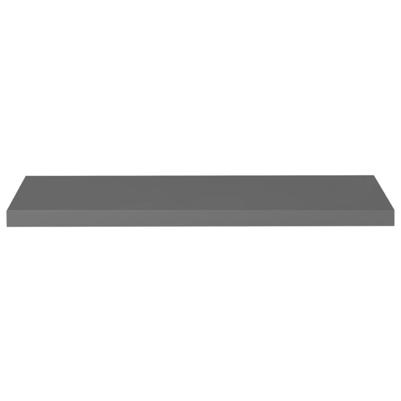 Półka ścienna, wysoki połysk, szare, 90x23,5x3,8 cm, MDF