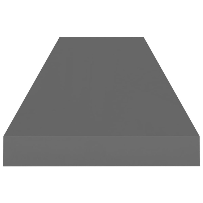 Półka ścienna, wysoki połysk, szare, 90x23,5x3,8 cm, MDF