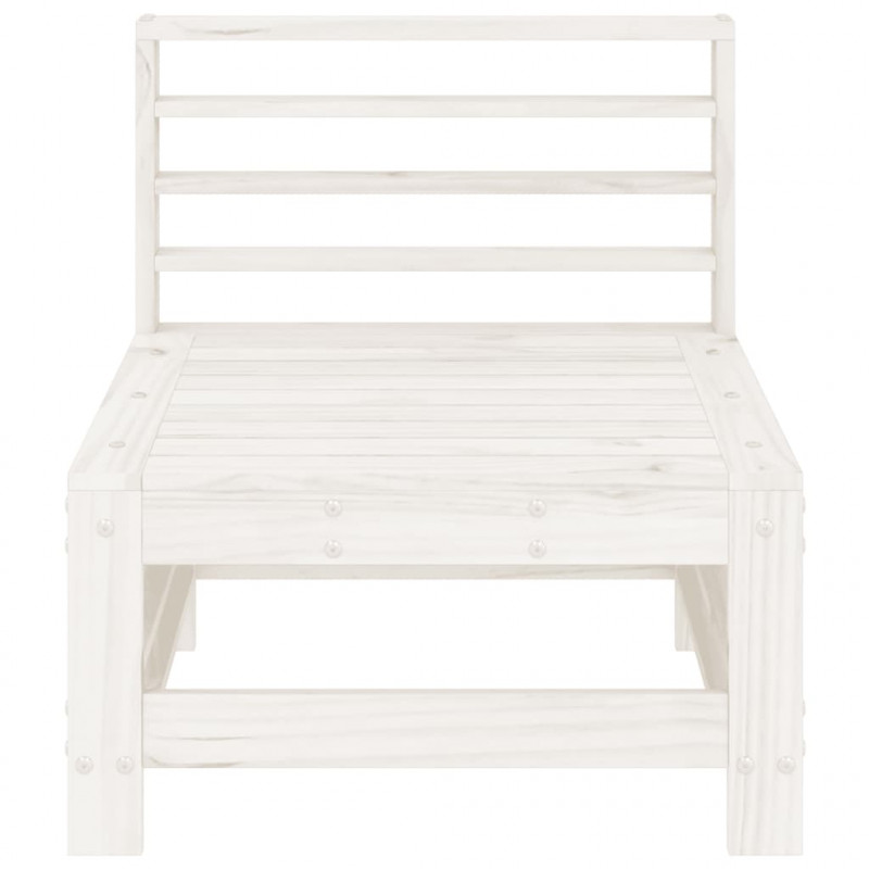 Ogrodowa sofa środkowa, biała, lite drewno sosnowe