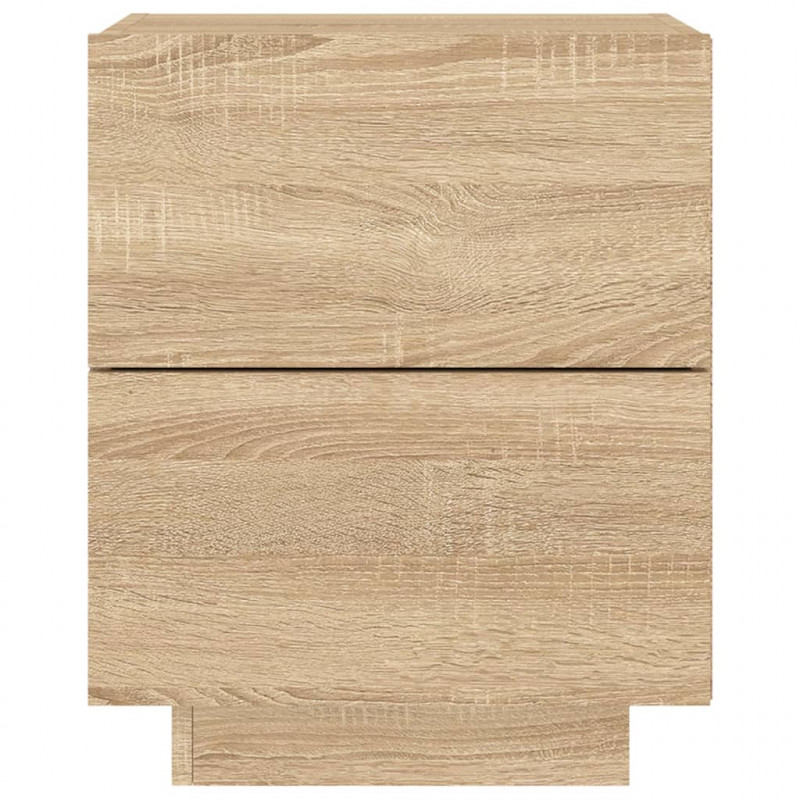 Szafki nocne z LED, 2 szt., dąb sonoma, materiał drewnopochodny