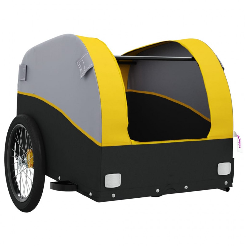 Przyczepka rowerowa, czarno-żółta, 30 kg, żelazo