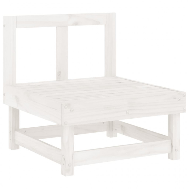 Ogrodowa sofa środkowa, biała, lite drewno sosnowe