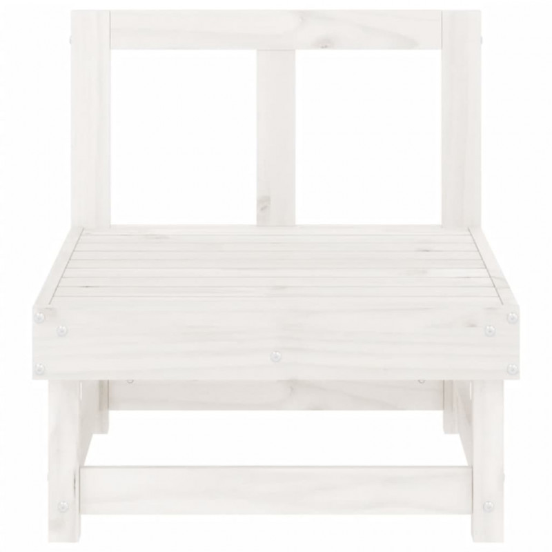 Ogrodowa sofa środkowa, biała, lite drewno sosnowe