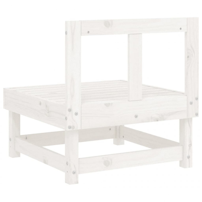 Ogrodowa sofa środkowa, biała, lite drewno sosnowe