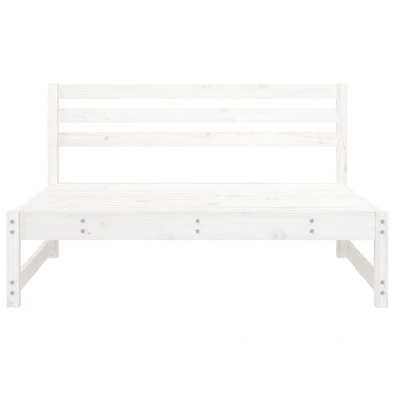 Sofa środkowa do ogrodu, biała, 120x80 cm, lite drewno sosnowe