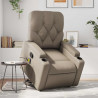 Podnoszony fotel masujący, rozkładany, cappuccino, ekoskóra