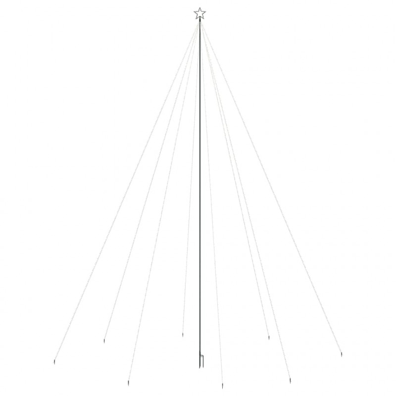 Choinka z lampek, 1300 zimnych białych diod LED, 8 m
