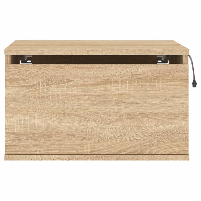 Wiszące szafki nocne z LED, 2 szt., dąb sonoma