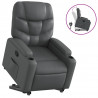 Podnoszony fotel rozkładany, szary, obity sztuczną skórą