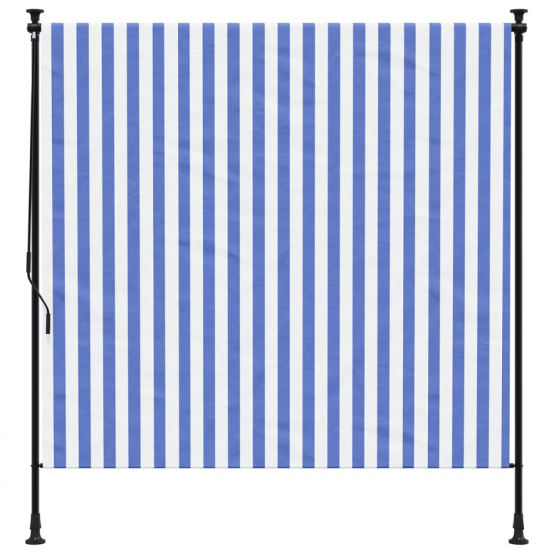 Roleta zewnętrzna, niebiesko-biała, 200x270 cm, tkanina i stal