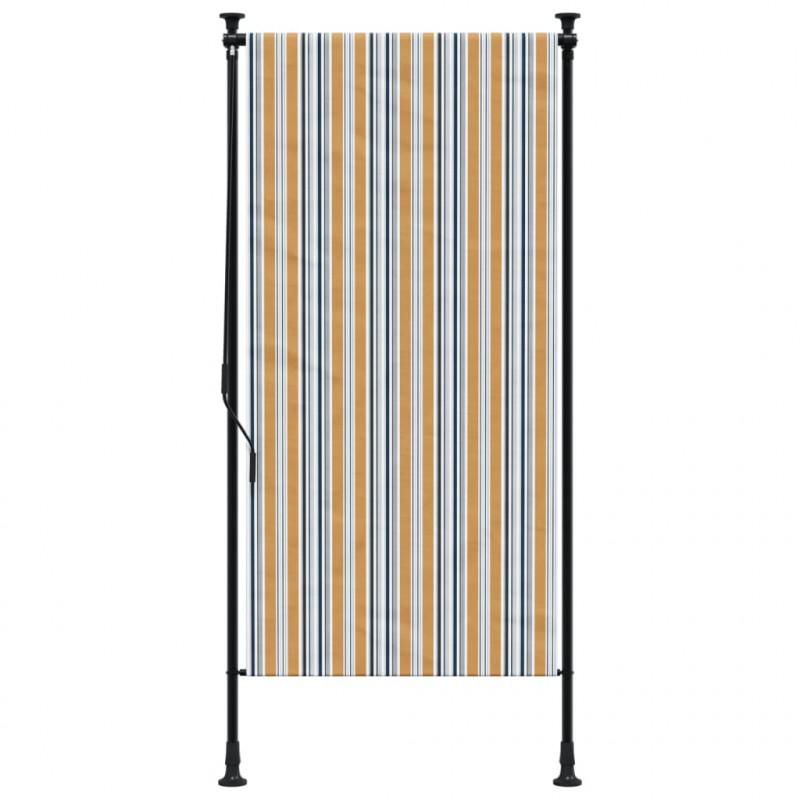 Roleta zewnętrzna, żółto-biała, 120x270 cm, tkanina i stal