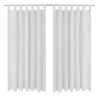 130359 2 sztuki białych zasłon z mikro satyny z otworami 140 x 175 cm