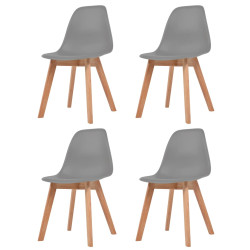 Krzesła stołowe, 4 szt., szare, plastikowe