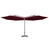 Podwójny parasol ogrodowy, stalowy słupek, bordowy, 600 cm