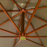 Parasol ogrodowy wiszący, na jodłowym słupku, taupe, 3x3 m
