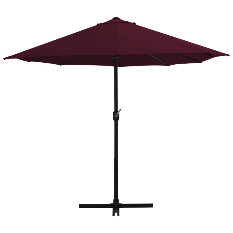 Parasol ogrodowy na słupku aluminiowym, 460 x 270 cm, bordowy