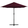 Parasol ogrodowy na słupku aluminiowym, 460 x 270 cm, bordowy