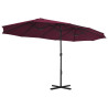 Parasol ogrodowy na słupku aluminiowym, 460 x 270 cm, bordowy