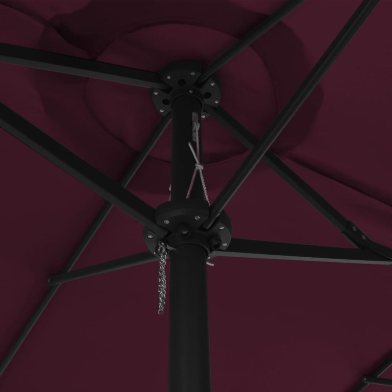 Parasol ogrodowy na słupku aluminiowym, 460 x 270 cm, bordowy