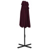 Parasol ogrodowy na słupku aluminiowym, 460 x 270 cm, bordowy