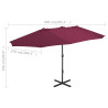 Parasol ogrodowy na słupku aluminiowym, 460 x 270 cm, bordowy