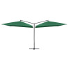 Podwójny parasol na stalowym słupku, 250 x 250 cm, zielony