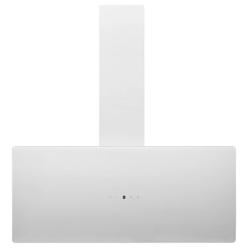 Ścienny okap kuchenny, 90 cm, stal i hartowane szkło, biały