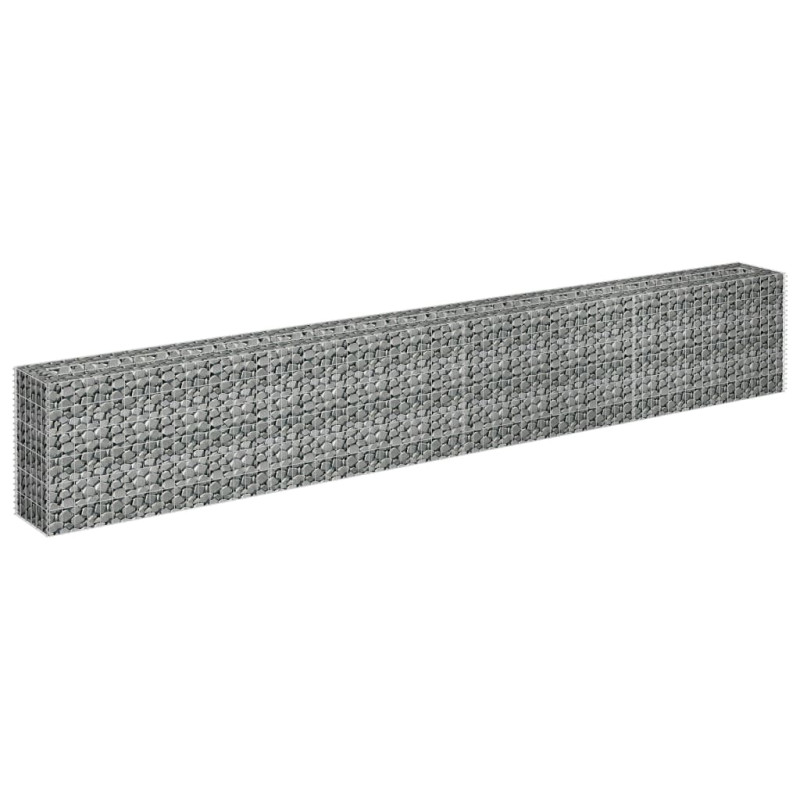 Podwyższona donica gabionowa, galwanizowana stal, 360x30x60 cm