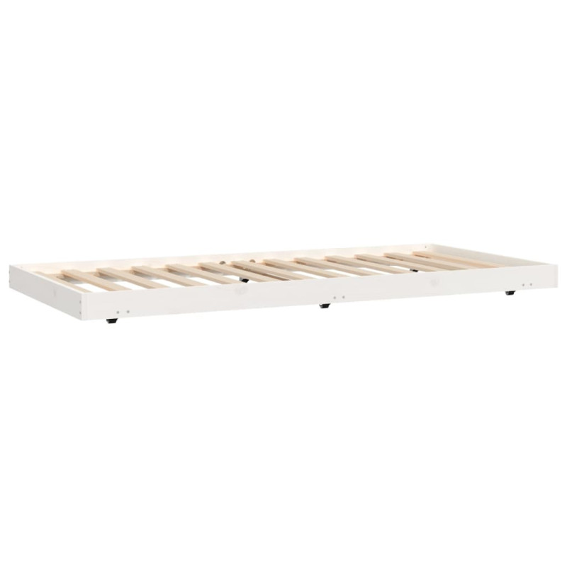 Rama łóżka bez materaca, biała, 75x190 cm, lite drewno sosnowe