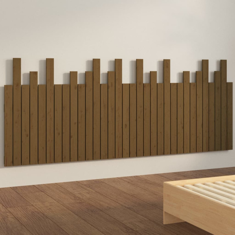 Wezgłowie łóżka, miodowy brąz, 204x3x80 cm, lite drewno sosnowe