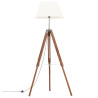 Lampa podłogowa na trójnogu, brązowo-biała, tek, 141 cm