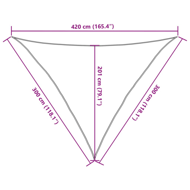 Żagiel przeciwsłoneczny, 160 g/m², biały, 3x3x4,2 m, HDPE
