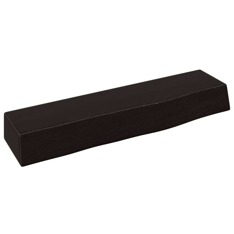 Półka, ciemnobrązowa, 40x10x6 cm, wykończone lite drewno dębowe