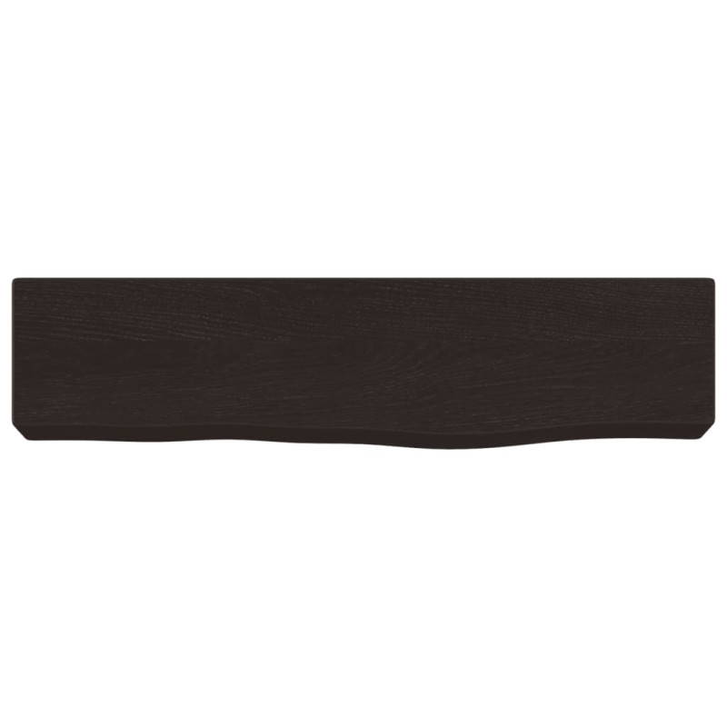 Półka, ciemnobrązowa, 40x10x6 cm, wykończone lite drewno dębowe