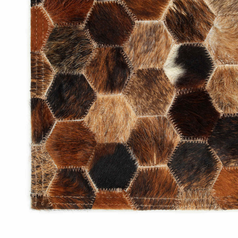 Dywan skórzany patchwork ze skóry bydlęcej Brązowy 170 x 120 cm
