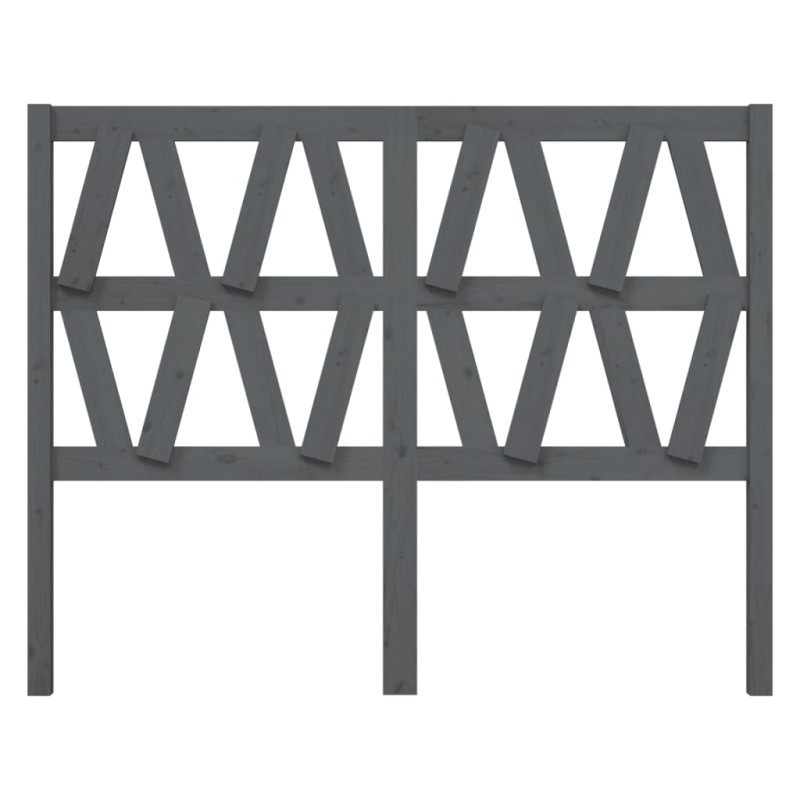 Wezgłowie łóżka, szare, 126x4x100 cm, lite drewno sosnowe