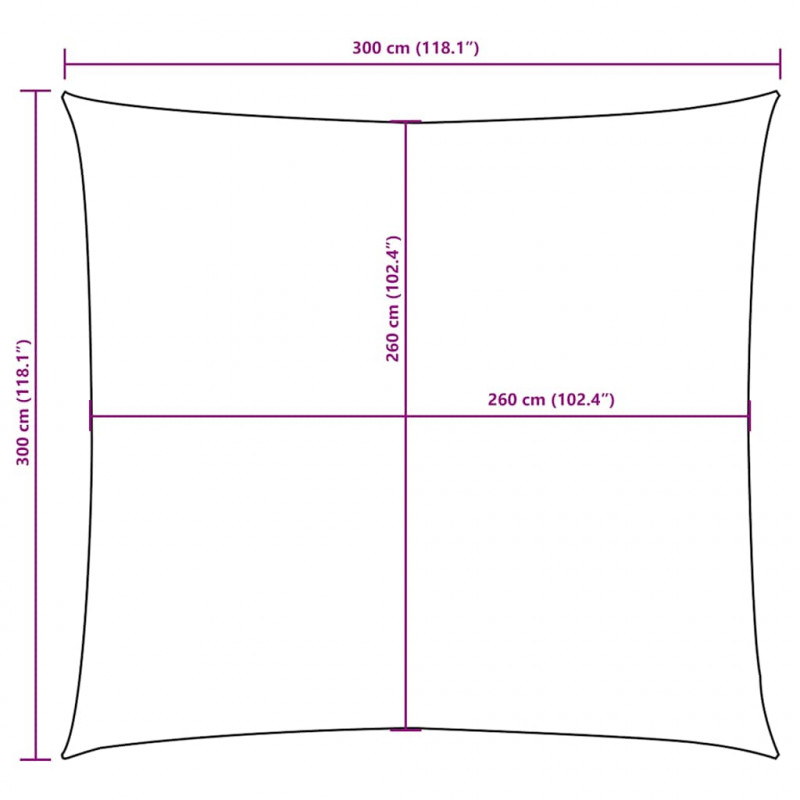 Żagiel ogrodowy, tkanina Oxford, kwadratowy, 3x3 m, kremowy