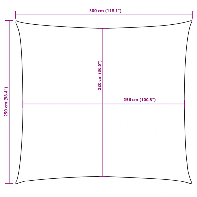 Prostokątny żagiel ogrodowy, tkanina Oxford, 2,5x3 m, terakota