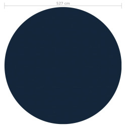 Pływająca folia solarna z PE na basen, 527 cm, czarno-niebieska