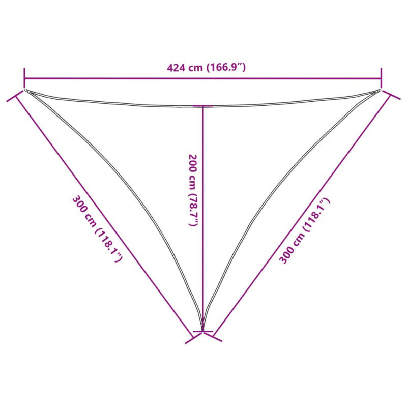 Trójkątny żagiel ogrodowy, tkanina Oxford, 3x3x4,24m, taupe