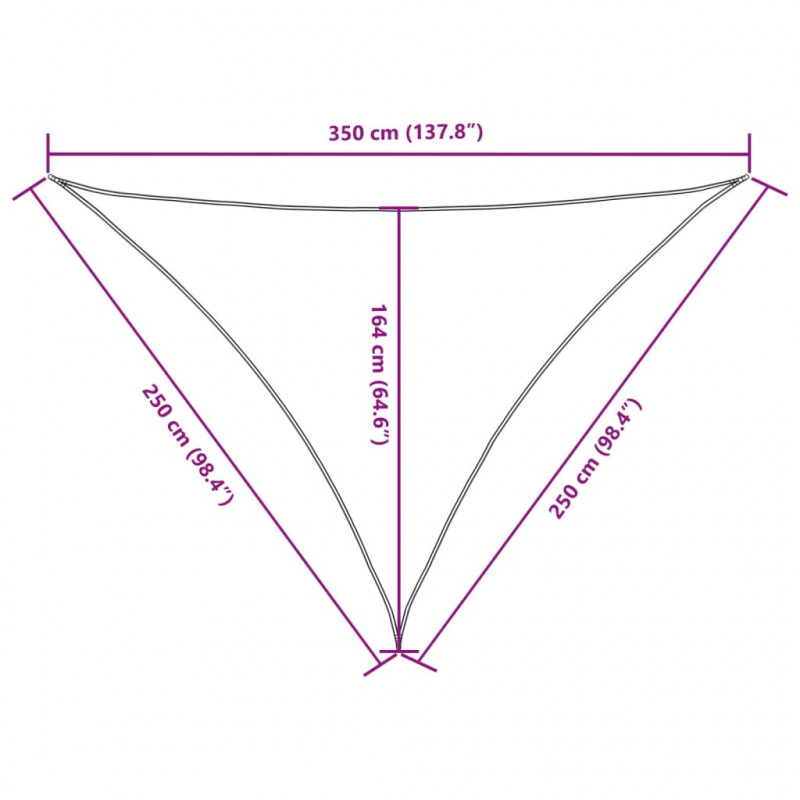 Trójkątny żagiel ogrodowy, tkanina Oxford, 2,5x2,5x3,5m, zieleń