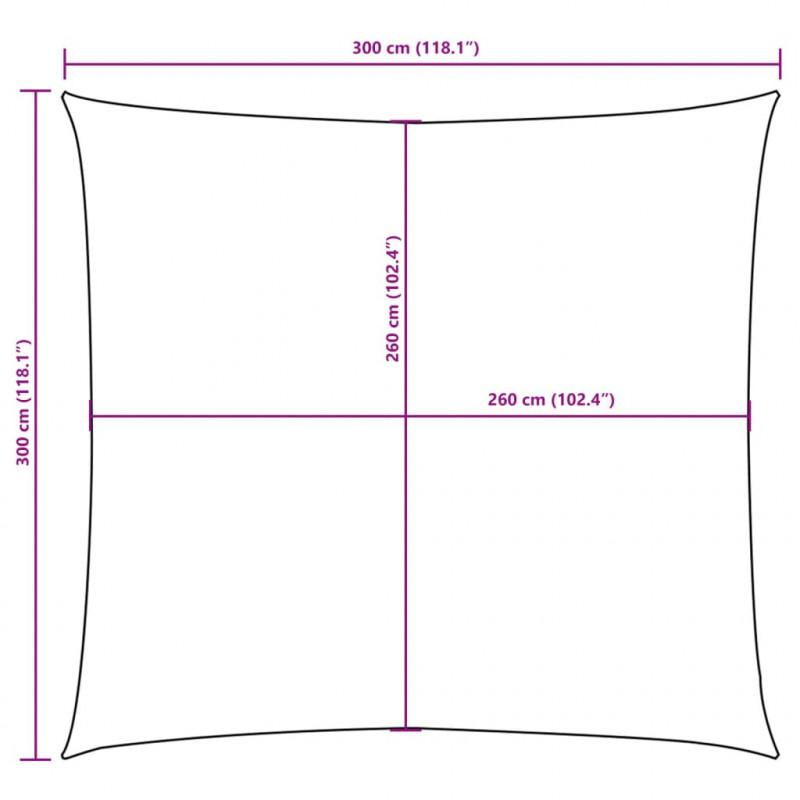 Kwadratowy żagiel ogrodowy, tkanina Oxford, 3x3 m, czerwony