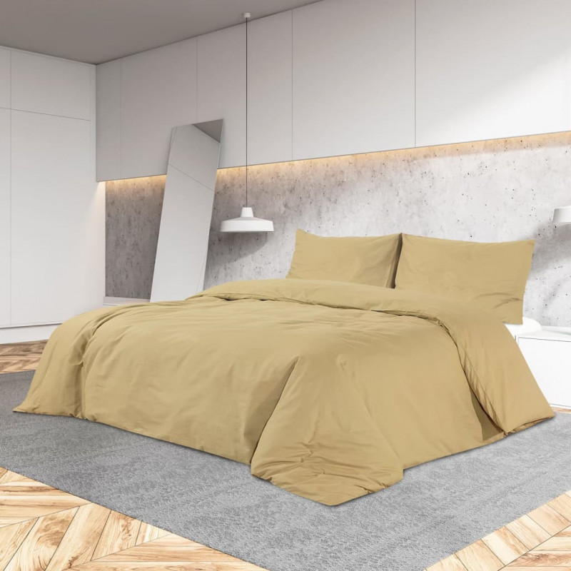 Zestaw pościeli, kolor taupe, 140x200 cm, lekka mikrofibra
