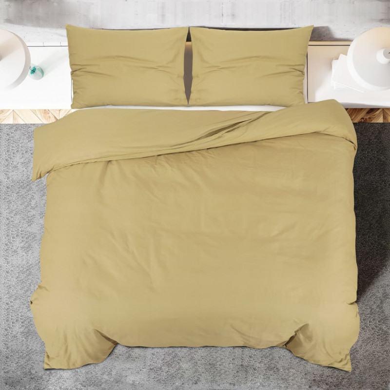 Zestaw pościeli, kolor taupe, 200x200 cm, lekka mikrofibra