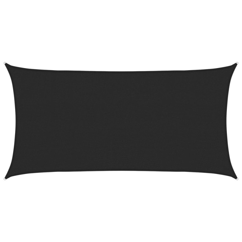 Żagiel przeciwsłoneczny, 160 g/m², czarny, 2,5x4,5 m, HDPE