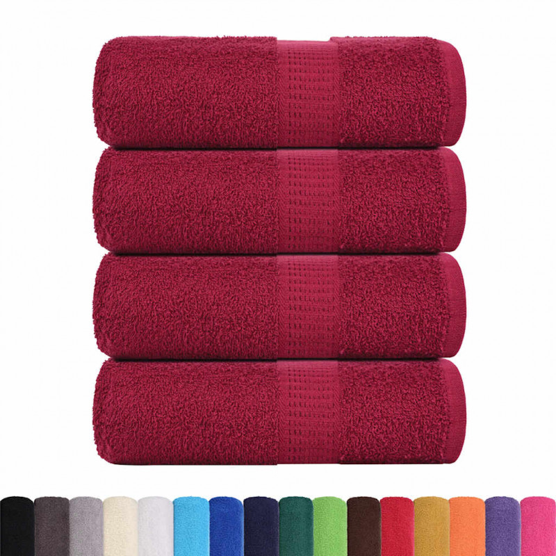 Ręczniki, FROGN, 4 szt., bordeaux, 30x30 cm, 360 g/m²