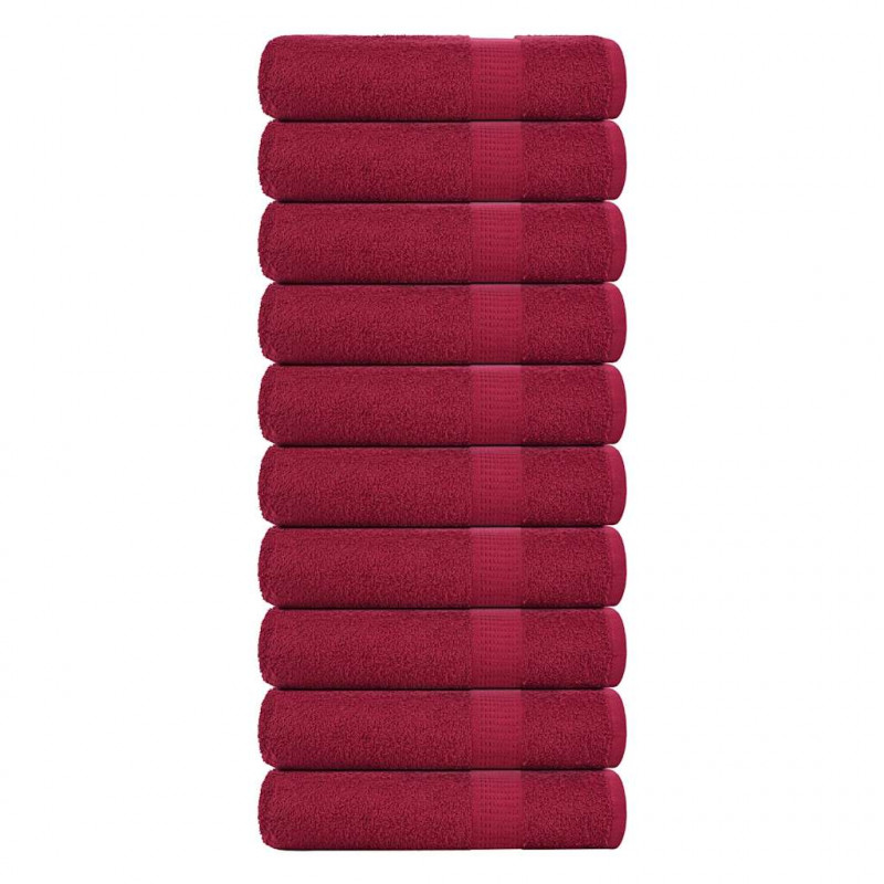 Ręczniki kąpielowe, FROGN, 10 szt, bordowe, 100x150 cm, 360 g/m²