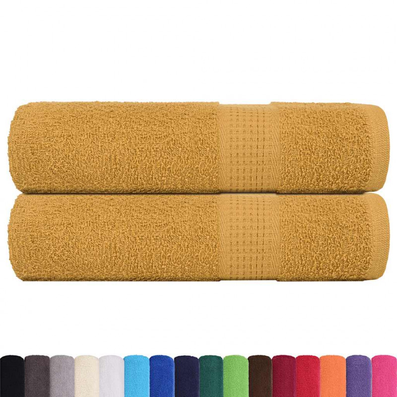 Ręczniki kąpielowe FROGN 2 szt. Złoty 100x150 cm 360 g/m²