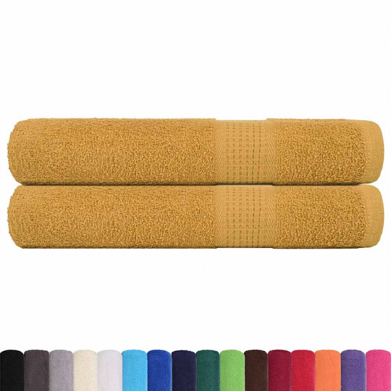 Ręczniki FROGN 2 szt. Złoty 100x200 cm 360 g/m²