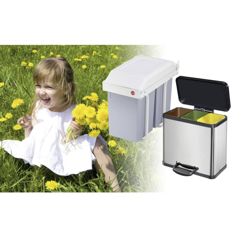 Hailo Kosz na śmieci Multi-Box Duo, rozmiar L, 2x14 L, kremowy